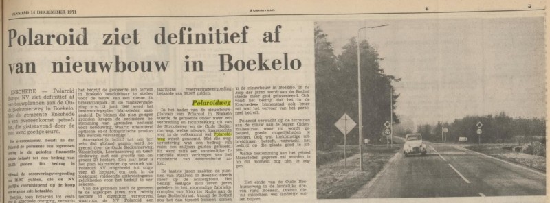 Oude Beckumerweg Polaroidweg krantenbericht Tubantia 14-12-1971.jpg