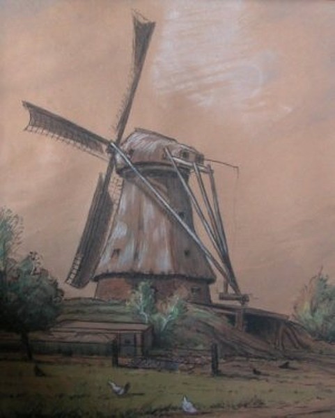 Windmolenweg Boekelo schilderij Gerard Krol molen van F. Börgeling.jpg