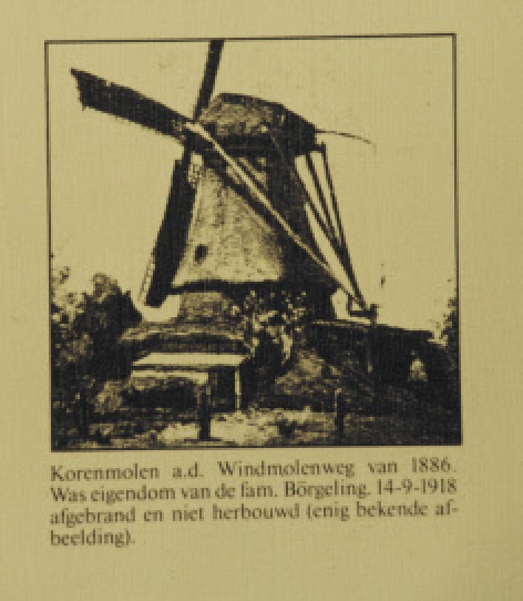 Windmolenweg de oude korenmolen Börgelinksmöl 1886. Afgebrand 14-09-1918.jpeg