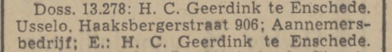 Haaksbergerstraat 906 Aannemersbedrijf H.C. Geerdink advertentie Tubantia 31-1-1942.jpg