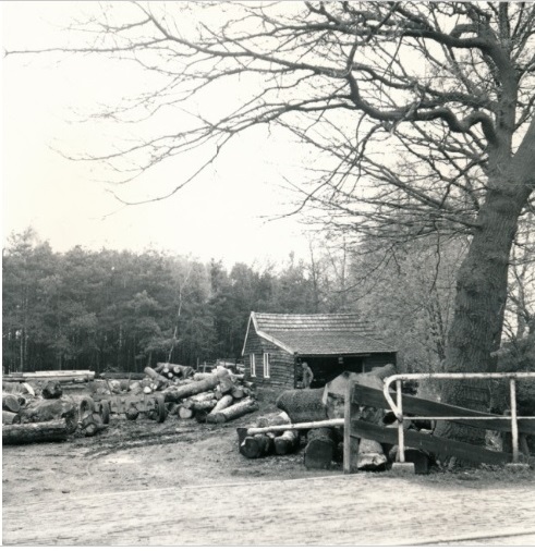 Windmolenweg 32-36 Boekelo Zicht op perceel van Houthandel op perceel V.256 ca 1965.jpg