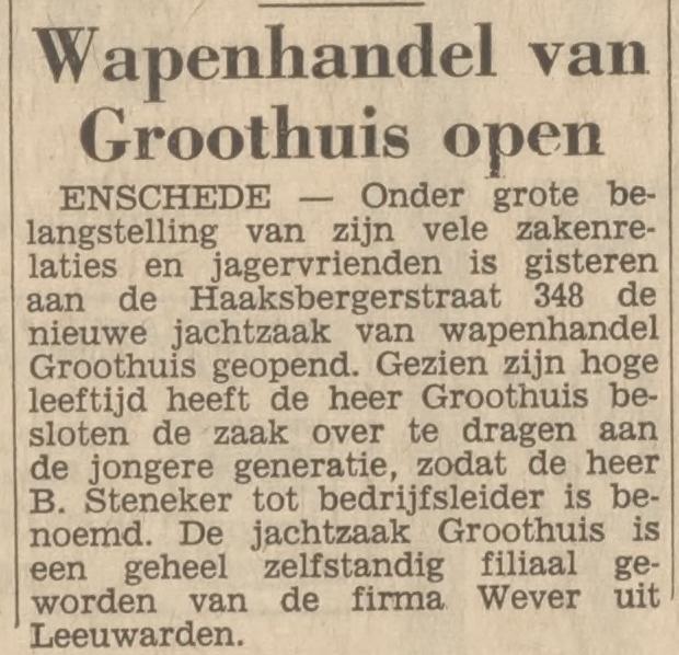 Haaksbergerstraat 348 wapenhandel Groothuis krantenbericht Tubantia 15-7-1966.jpg