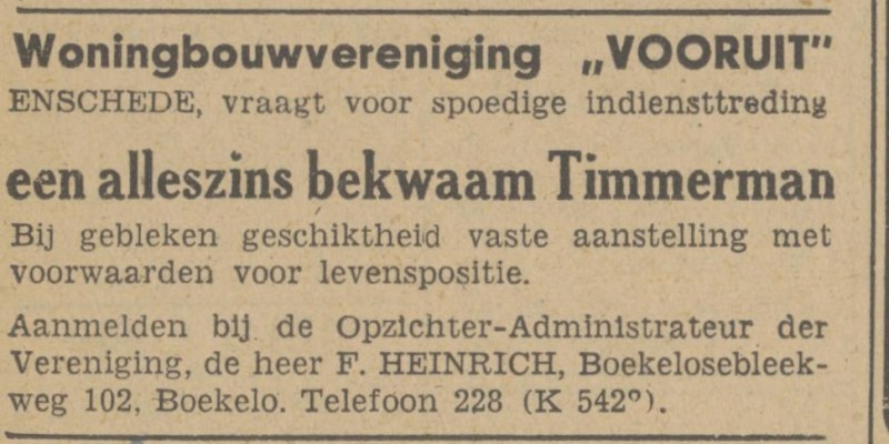 Boekelosebleekweg 102 Boekelo F. Heinrich advertentie Tubantia 29-5-1948.jpg