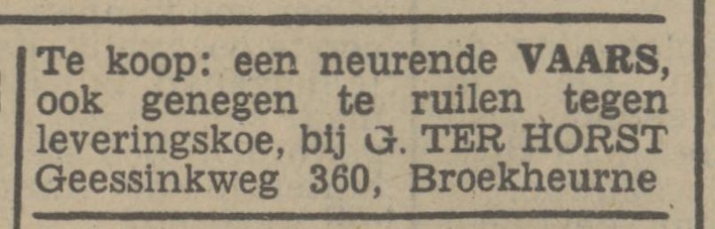 Geessinkweg 360 Broekheurne G. ter Horst advertentie Tubantia 24-9-1941.jpg