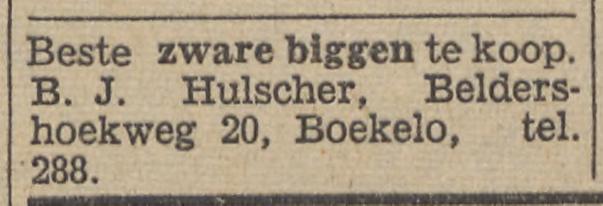 Beldershoekweg 20 Boekelo B.J. Hulscher advertentie Tubantia 2-12-1964.jpg