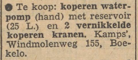 Windmolenweg 155 Boekelo Kamps advertentie Tubantia 19-3-1955.jpg