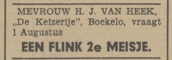 Keizerweg 25 De Keizerije Boekelo H.J. van Heek advertentie Tubantia 4-7-1942.jpg
