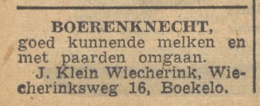 Wiecherinksweg 16 J. Klein Wiecherink advertentie Emmer Courant 7-10-1955.jpg