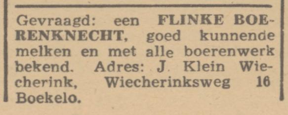 Wiecherinksweg 16 J. Klein Wiecherink advertentie Trouw 4-5-1945.jpg