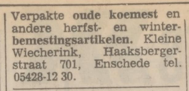 Haaksbergerstraat 701 Kleine Wiecherink advertentie Tubantia 21-10-1971.jpg