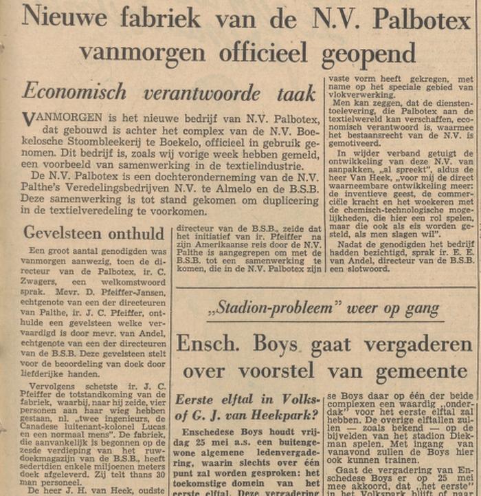 Boekelosestraat 400 Palbotex krantenbericht Tubantia 16-5-1956.jpg