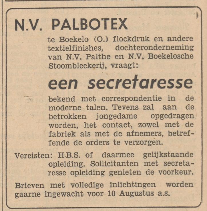 Boekelosestraat 400 Palbotex advertentie Tubantia 25-7-1955.jpg