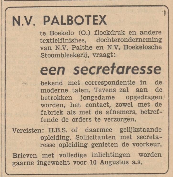 Boekelosestraat 400 Palbotex advertentie Tubantia 25-7-1955.jpg
