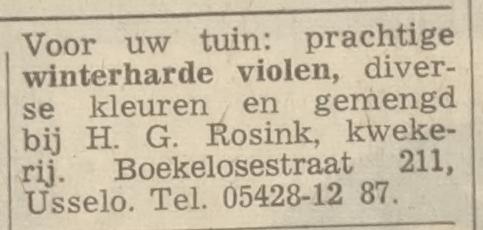 Boekelosestraat 211 Usselo H.G. Rosink kwekerij advertentie Tubantia 22-10-1969.jpg