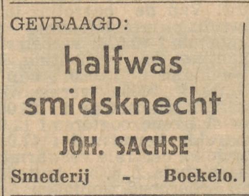 Beckumerstraat 1 smederij Joh. Sachse advertentie Tubantia 16-11-1957.jpg