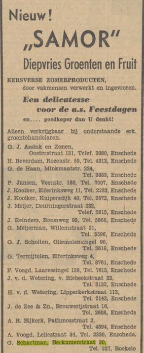 Beckumerstraat 30 G. Schartman advertentie Tubantia 18-12-1951.jpg