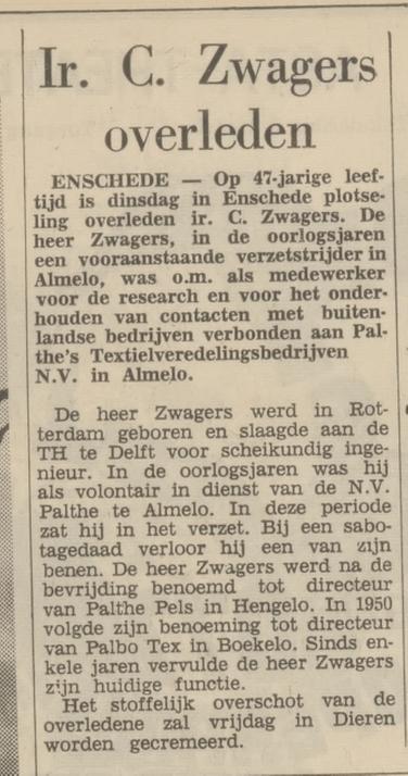 Ir. C. Zwagers Boekelo krantenbericht Tubantia 2-3-1966.jpg