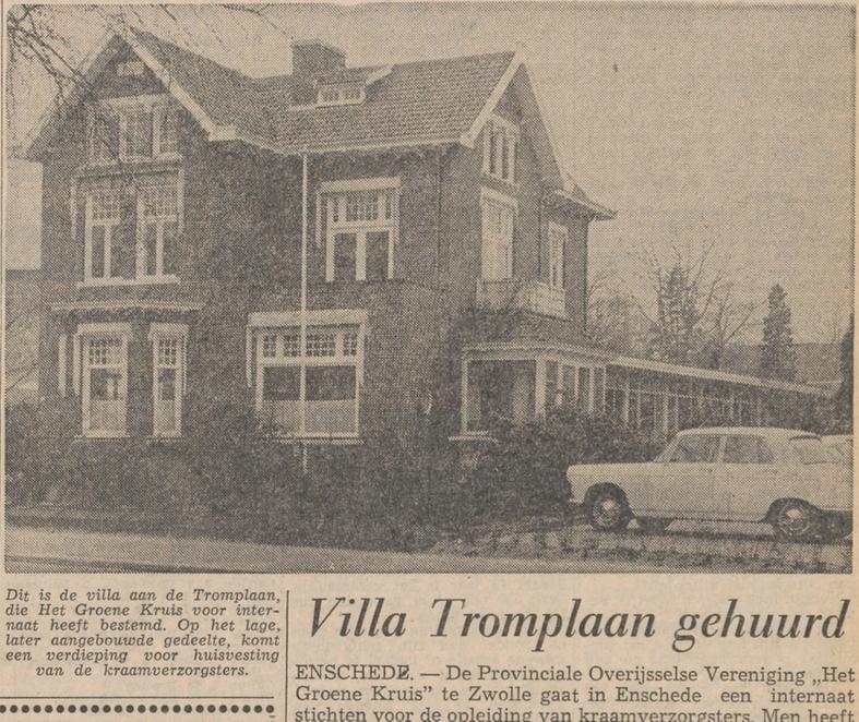 M.H. Tromplaan 50 Het Groene Kruis krantenfoto Tubantia 4-3-1964.jpg