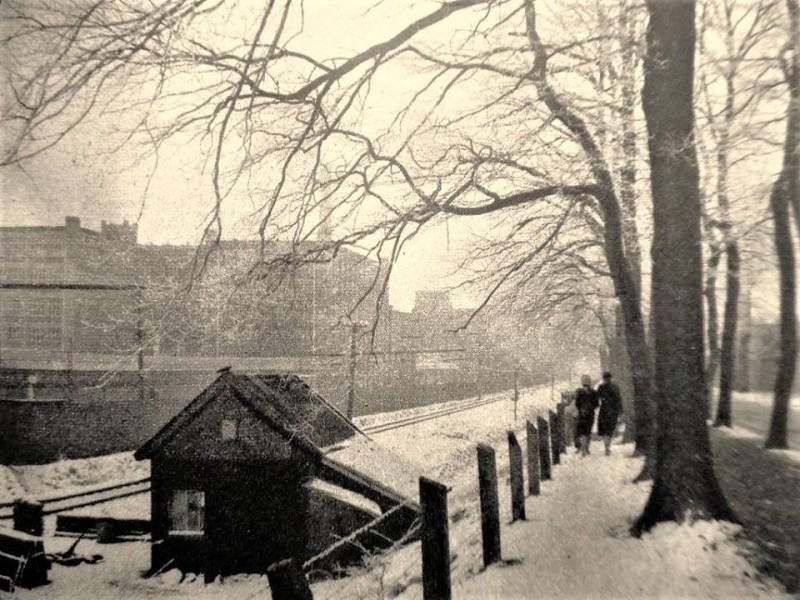 Lage Bothofstraat 13 gezien vanaf Oosterstraat spoorlijn Duitsland bomenrij textielfabriek Van Heek.jpg