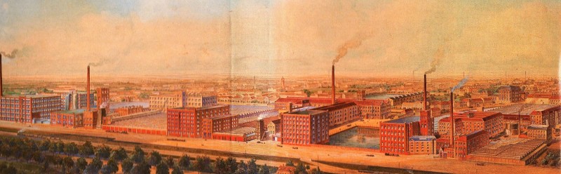 Lage Bothofstraat Van Heek fabrieken aan de spoorlijn Enschede - Gronau Duitsland tekening.jpg