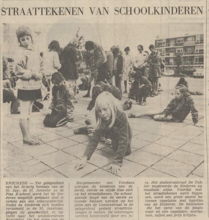 Sint Janstraat 50 Pius X-school krantenbericht Tubantia 24-6-1972.jpg