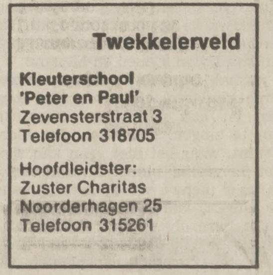 Zevensterstraat 3 kleuterschool Peter en Paul advertentie Tubantia 8-3-1975.jpg