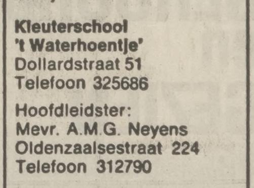 Dollardstraat 51 RK kleuterschool 't Waterhoentje advertentie Tubantia 8-3-1975.jpg