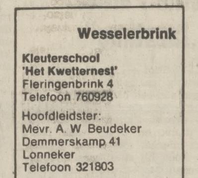 Fleringenbrink 4 kleuterschool Het Kwetternest advertentie Tubantia 8-3-1975.jpg