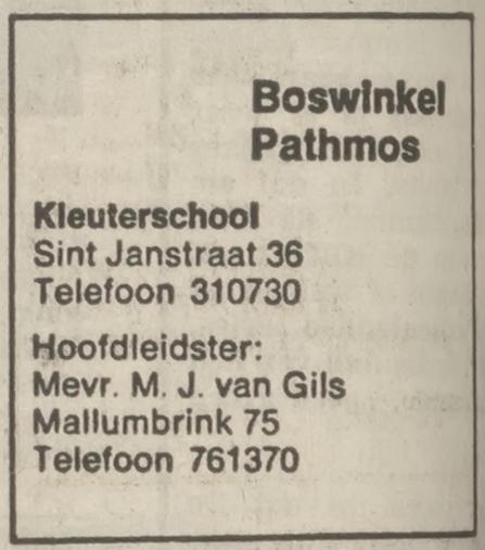 Sint Janstraat 36 kleuterschool advertentie Tubantia 8-3-1975.jpg