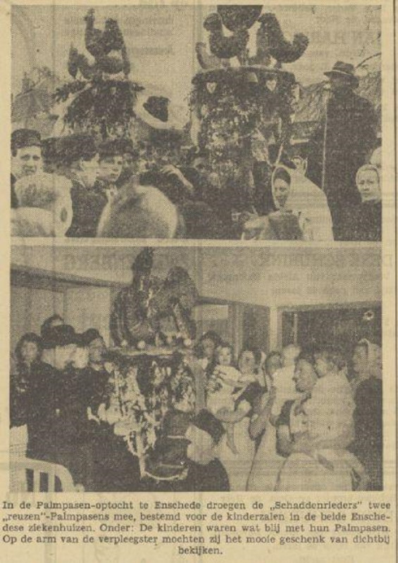 Palmpasen kinderzaal ziekenhuis krantenfoto Tubantia 4-4-1950.jpg
