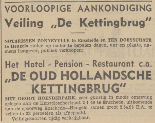 Hengelosestraat 782 voorbij vroeger Enschedesestraatweg Lonneker later Hengelo De Kettingbrug advertentie Tubantia 13-2-1937.jpg