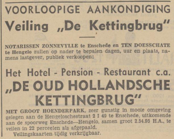 Hengelosestraat 782 voorbij vroeger Enschedesestraatweg Lonneker later Hengelo De Kettingbrug advertentie Tubantia 13-2-1937.jpg