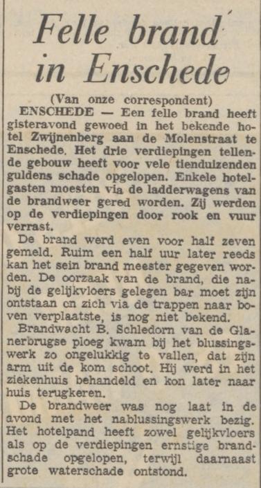 Molenstraat 22 brand hotel Zwijnenberg krantenbericht Trouw 5-10-1965.jpg