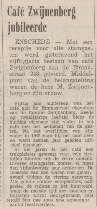 Emmastraat 248 cafe Zwijnenberg krantenbericht Tubantia 2-3-1974.jpg