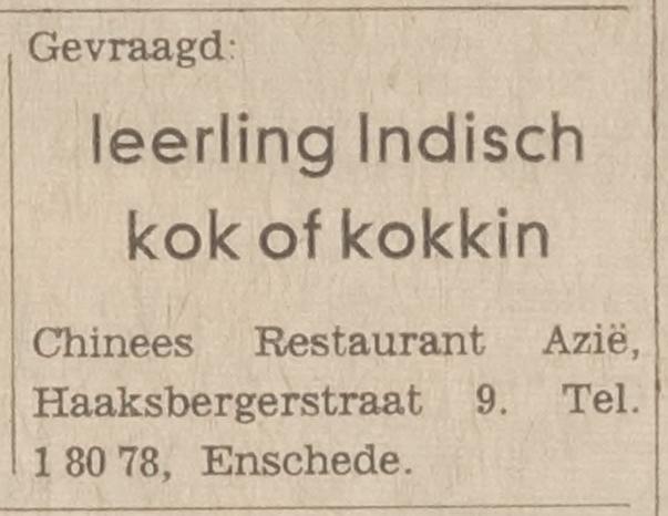 Haaksbergerstraat 9 Chinees Restaurant Azie advertentie Tubantia 13-12-1966.jpg