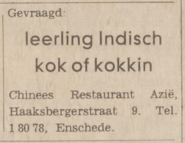 Haaksbergerstraat 9 Chinees Restaurant Azie advertentie Tubantia 13-12-1966.jpg