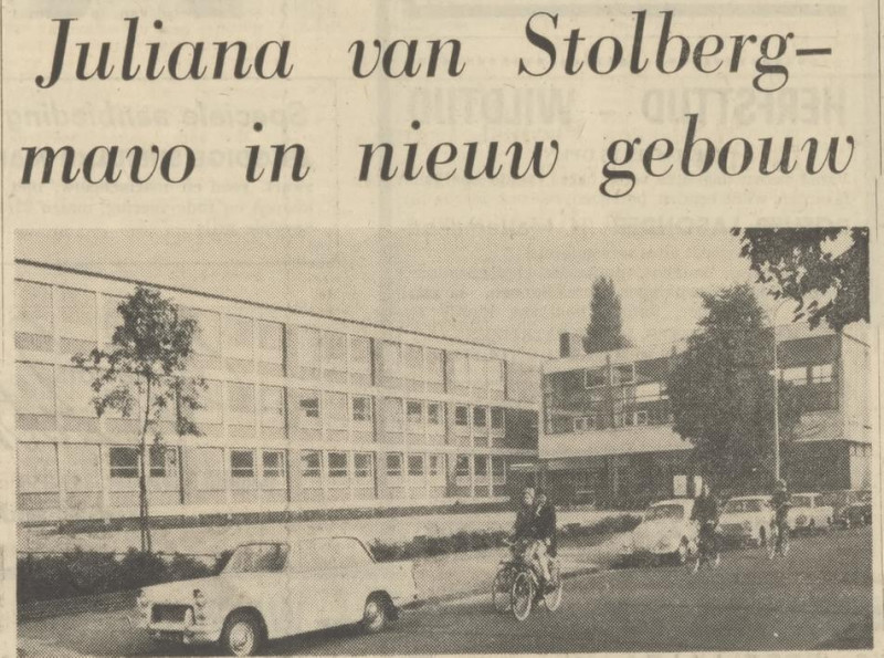 Boddenkampsingel Juliana van Stolberg mavo krantenfoto 16-10-1969.jpg
