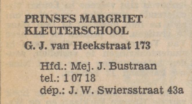 G.J. van Heekstraat 173 Prinses Margriet kleuterschool advertentie Tubantia 16-3-1965.jpg