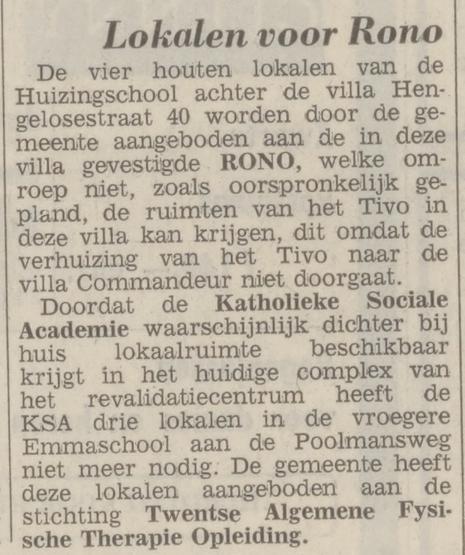 Hengelosestraat 40 Huizingschool krantenbericht Tubantia 27-4-1973.jpg
