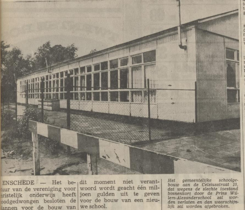 Celsiusstraat 10 Prins Willem Alexanderschool krantenfoto Tubantia 31-5-1972.jpg