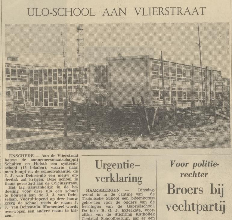 Vlierstraat 77 J.J. van Deinse Uloschool krantenfoto Tubantia 26-1-1967.jpg