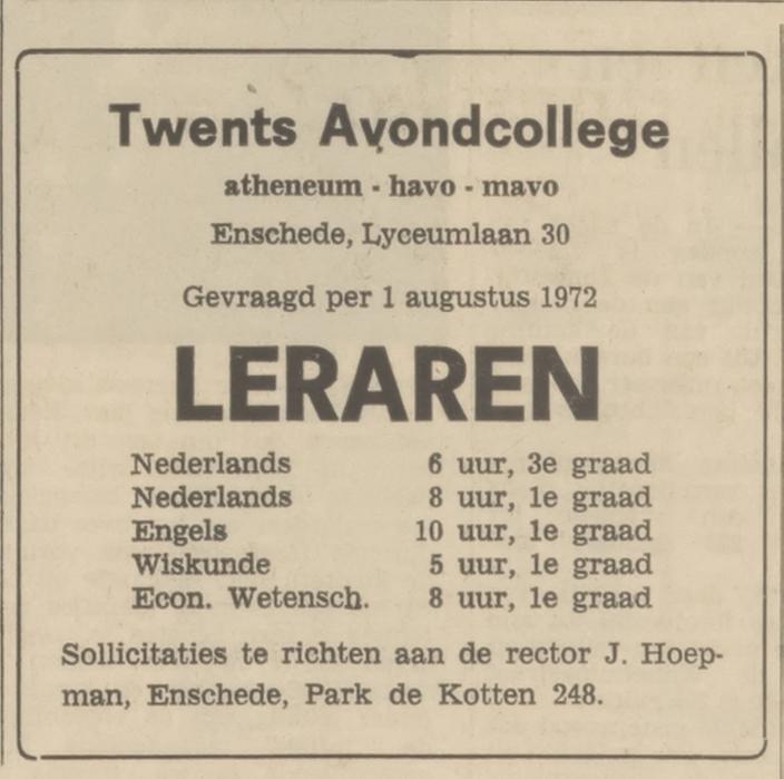 Lyceumlaan 30 Twents Avondcollege advertentie 15-5-1972.jpg