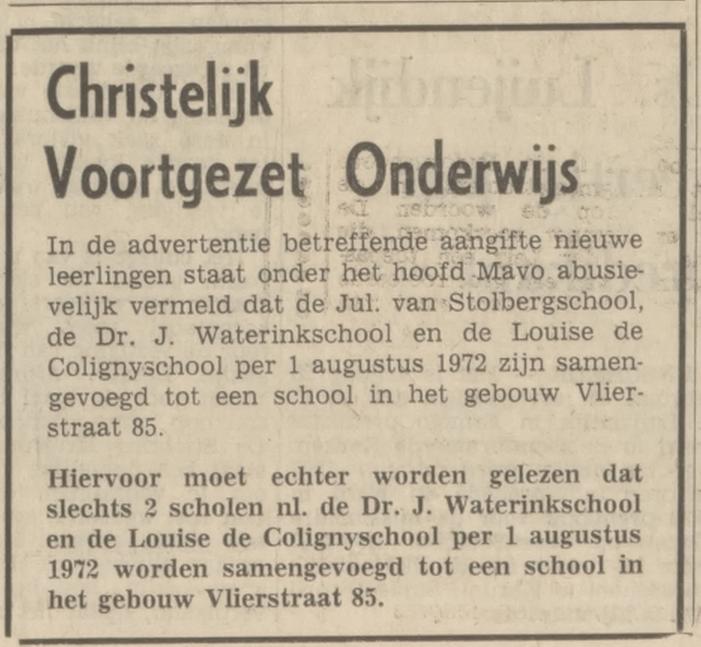 Vlierstraat 85 Dr. J. Waterinkschool advertentie Tubantia 23-2-1972.jpg