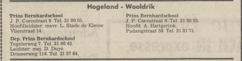 J.P. Coenstraat 9 Prins Bernhardschool advertentie Tubantia 9-3-1975.jpg