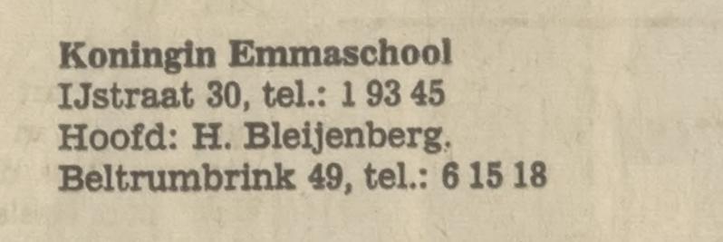 IJstraat 30 Koningin Emmaschool advertentie 3-3-1971.jpg