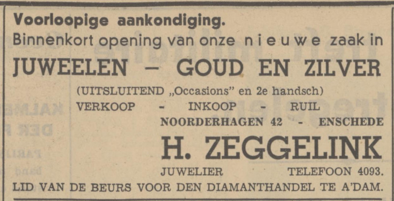 Noorderhagen 42 Juwelier H. Zeggelink advertentie Tubantia 5-9-1938.jpg