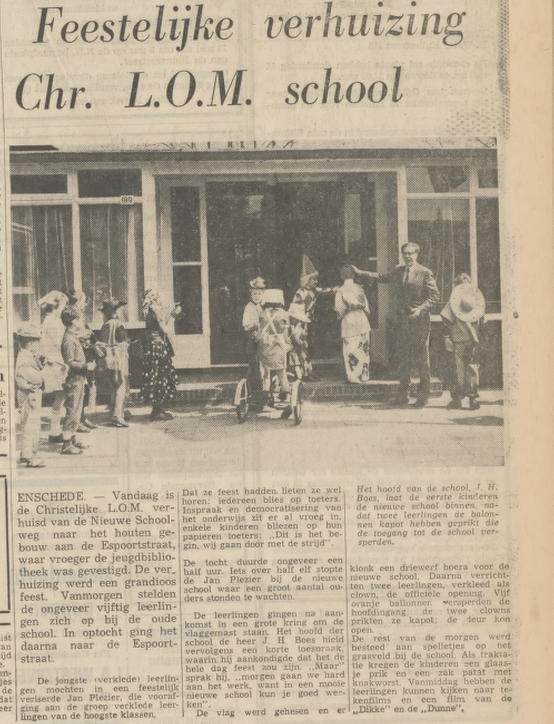 Espoortstraat 189 Chr. LOM School in jeugdbibliotheek krantenbericht Tubantia 11-5-1970.jpg