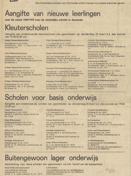 Nieuwe Schoolweg 2 Chr. L.O.M. school advertentie Tubantia 15-2-1969.jpg