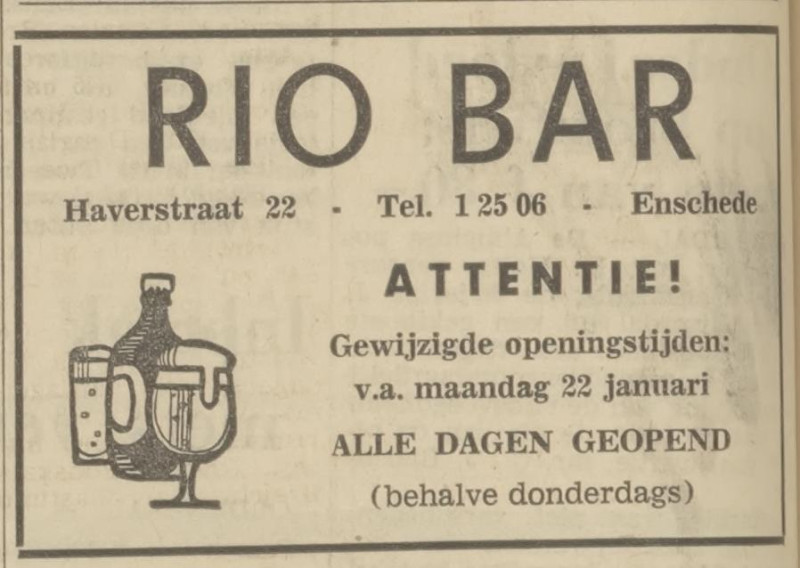 Haverstraat 22 Rio Bar advertentie Tubantia 19-1-1968.jpg