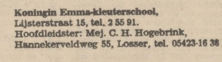 Lijsterstraat 15 Koningin Emma-kleuterschool advertentie Tubantia 11-3-1972.jpg